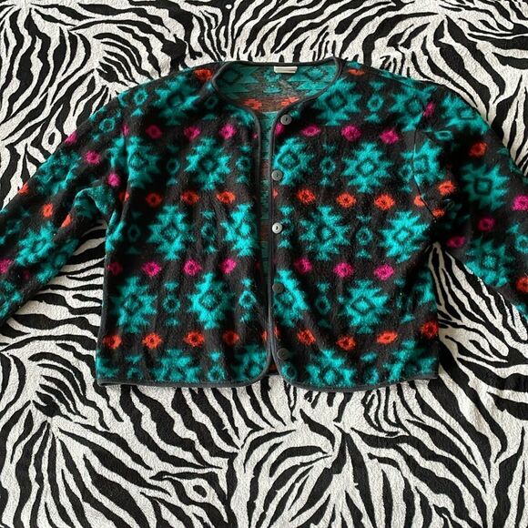 David Wayne’s women vintage fleece cardigan jersey open button cardigan 80s 90s - Picture 4 of 10